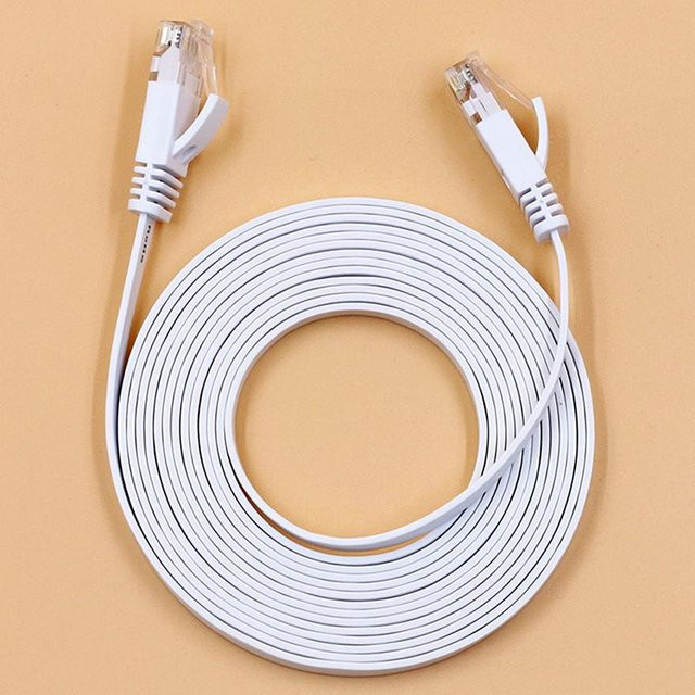 RJ45 Cat6 Netzwerk-LAN-Kabel Gigabit Ethernet Patchkabel, Farbe: Weiß, Länge: 3 m - Bild 1