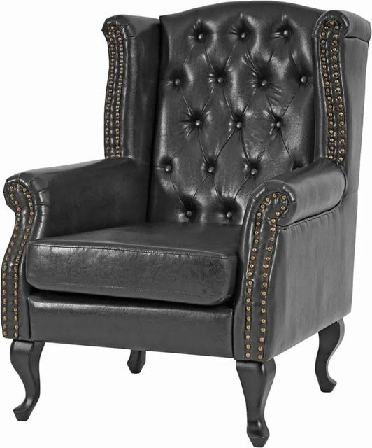 MCW Relaxsessel Oxford Chesterfield in Schwarz aus Kunstleder mit Rautenmuster - Bild 2