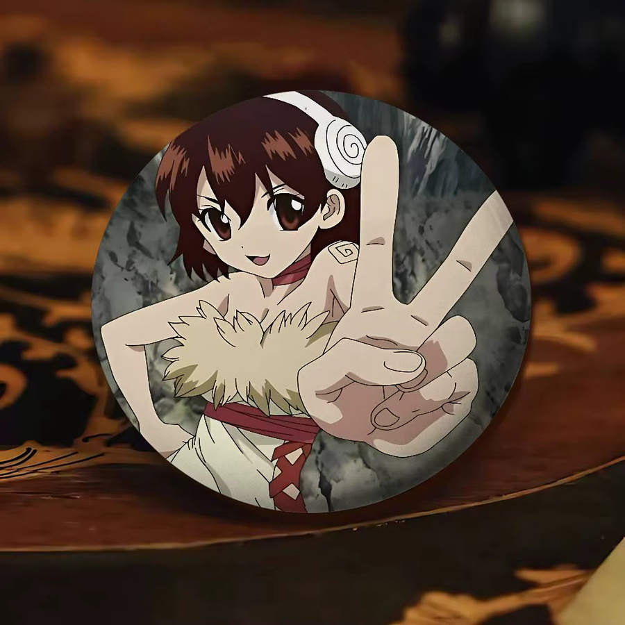 bilibili Dr. Stone Anstecknadeln, runde Brosche, Metall, Bunt / Mehrfarbig - Bild 4