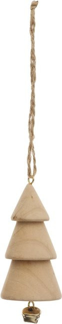 Rico Design Holzhänger Tanne mit Glocke in Natur, B: 4 cm, H: 9,5 cm - Bild 1