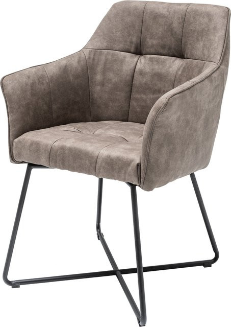 riess-ambiente Stuhl LOFT mit Armlehnen aus Microfaser in Vintage Taupe - Bild 1