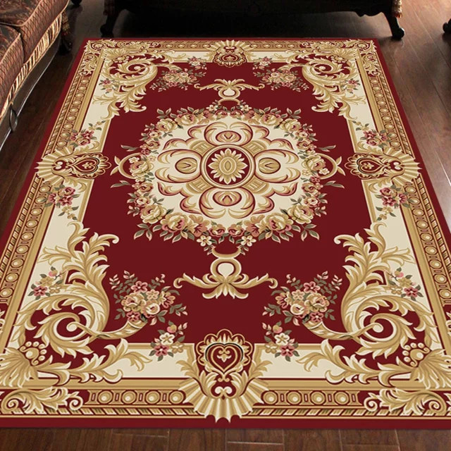 Waschbarer Wohnzimmerteppich im orientalischen Stil mit traditionellem Muster in Rot für Wohnzimmer und Schlafzimmer - Bild 1