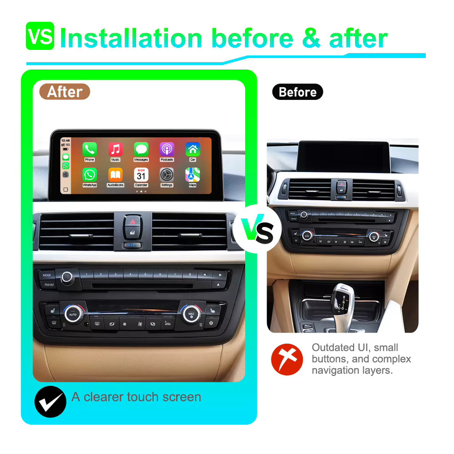 DMDNAVI Android 15 Carplay Auto-Multimedia für BMW 3/4 Serie F30 F31 F32 F33 F34 F35 F36 2013-2017 NBT System mit 10,25 Zoll Touchscreen, 6+64G, Qualcomm Chip, Schwarz - Bild 2