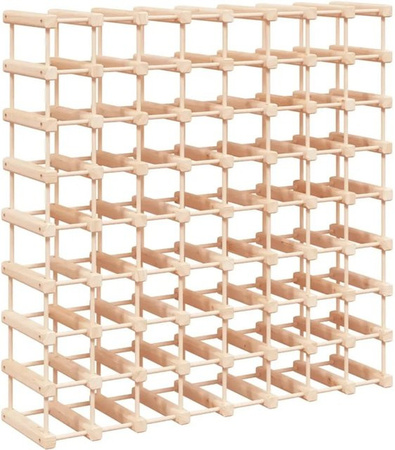 vidaXL Weinregal aus Massivholz Kiefer in Braun für 72 Flaschen, B/T/H: 90,5 x 23 x 90,5 cm