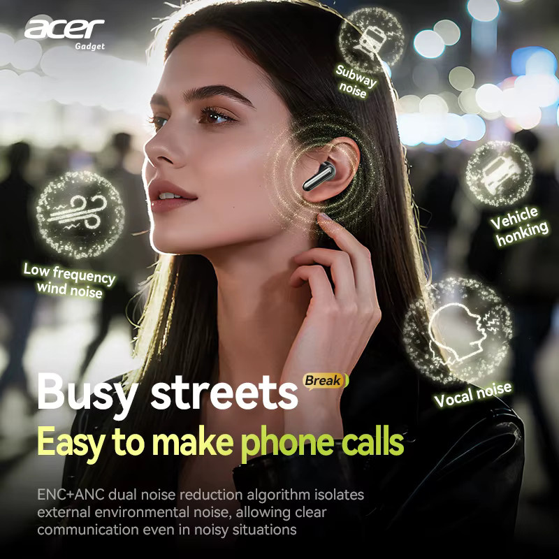 Acer In-Ear Wireless Bluetooth-Kopfhörer mit ANC aktiver Geräuschunterdrückung, HD-Anrufen und Dolby Surround Sound in Schwarz oder Weiß - Bild 3