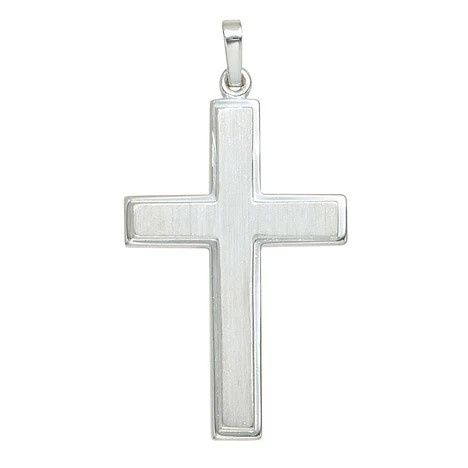 Colfem Anhänger Kreuz, 925 Sterling Silber, mattiert, Unisex - Bild 1