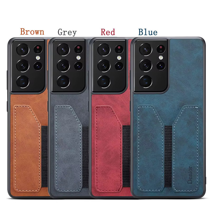 Luxus Lederhülle für Samsung Galaxy S24 S23 S22 S21 S20 Ultra Plus S10 Note 20 Note 9 A05s mit Kartenfach in Braun - Bild 2