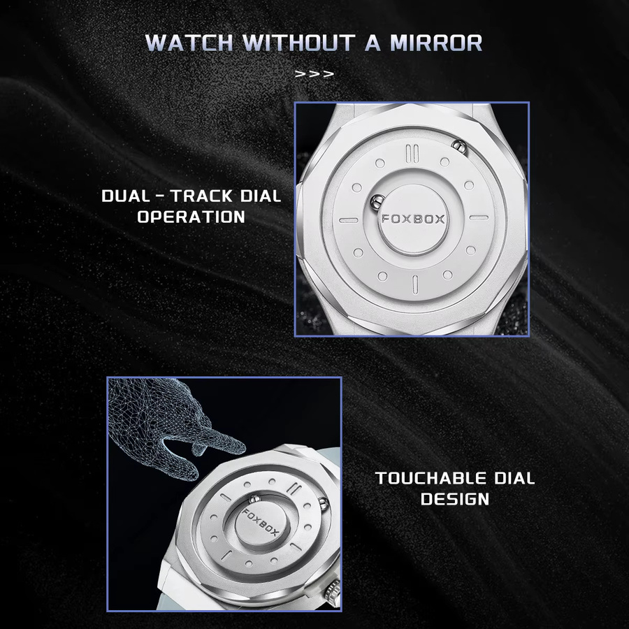 FOXBOX Armbanduhr, Quarz, Edelstahl, Silber, Herren - Bild 5