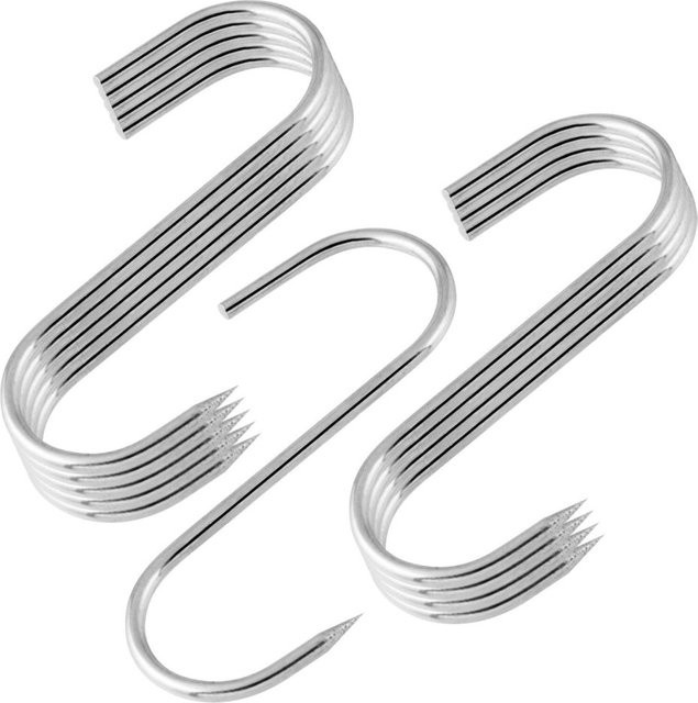 FMprofessional Fleischhaken aus Edelstahl in Silber, 10-teiliges Set, Höhe: 8 cm - Bild 1