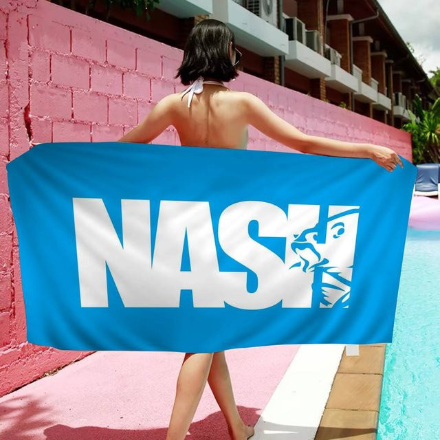 Nash Fishing Logo Mikrofaser-Strandtuch aus Polyester, blau, B/H: 50 x 100 cm - Bild 1