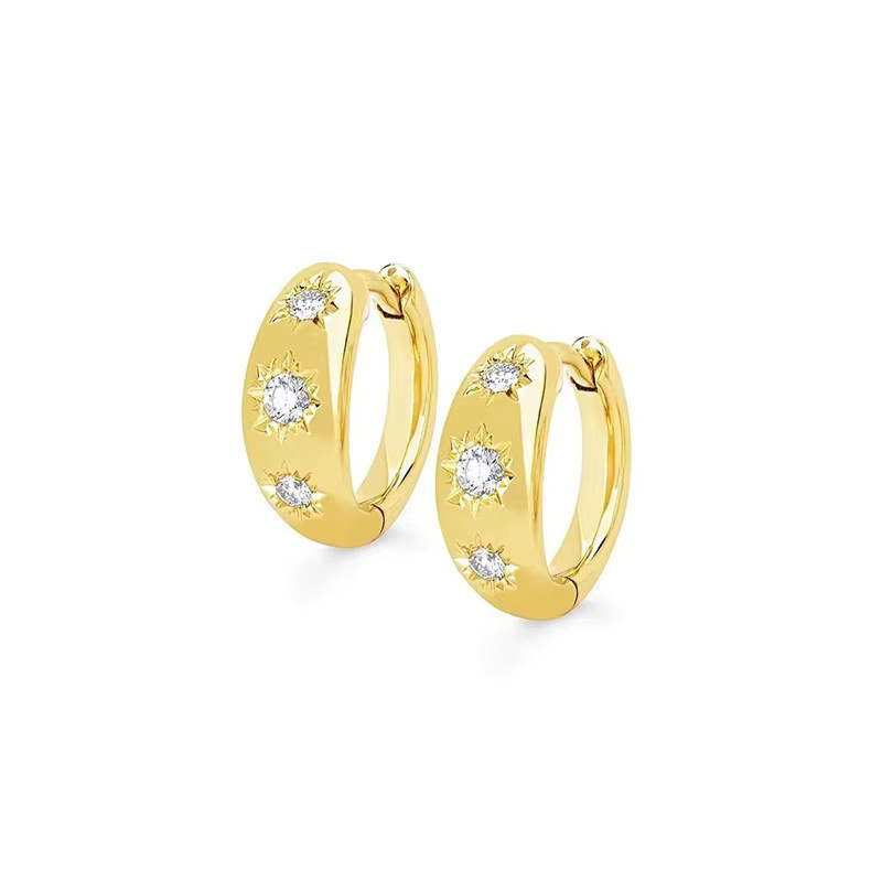 Aide Ohrringe, 925 Silber, Gold, Stern, Damen - Bild 2