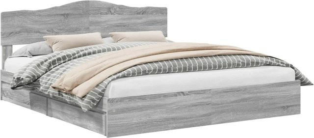 vidaXL Bettrahmen aus massivem Kiefernholz in Grau Sonoma, B: 200 cm, H: 90 cm, T: 203 cm - Bild 1