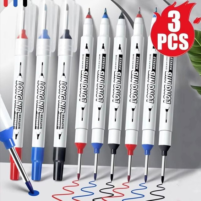 Marker mit doppelter Spitze in Blau für Metall und Holzbearbeitung mit 20 mm langer Spitze - Bild 1