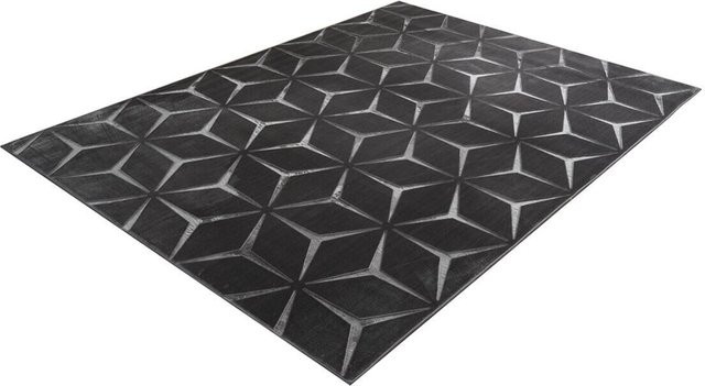 Kayoom Teppich Calma in Anthrazit mit geometrischem Design, modern und pflegeleicht, Breite: 80 cm, Länge: 150 cm - Bild 1
