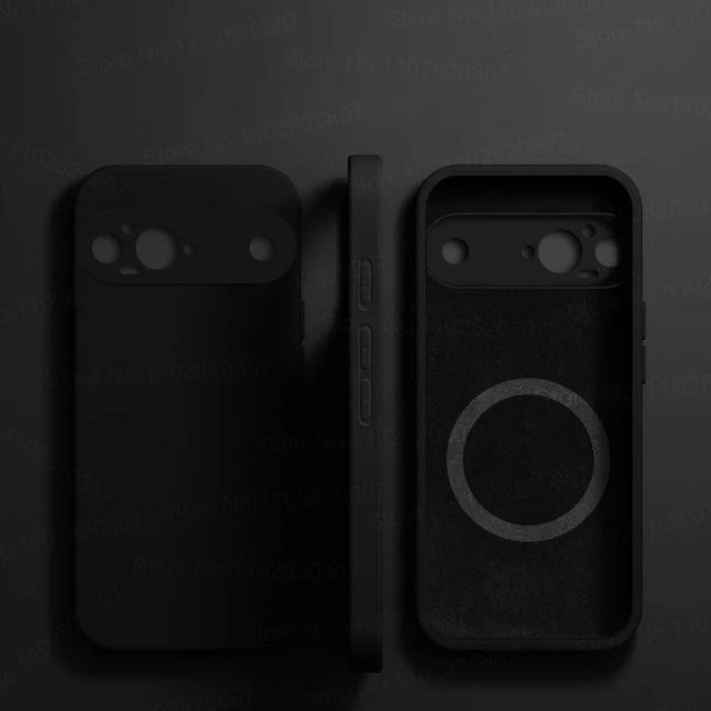 Stoßfeste Silikon-Schutzhülle für Google Pixel 10 9 Pro XL 8 7 6 A mit kabellosem Laden in Schwarz - Bild 1