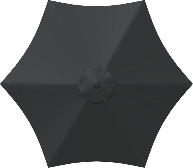vidaXL Gartenparasol mit LED-Lichtern und Sockel in Anthrazit, B/T/H: 230 x 230 x 228 cm - Bild 1