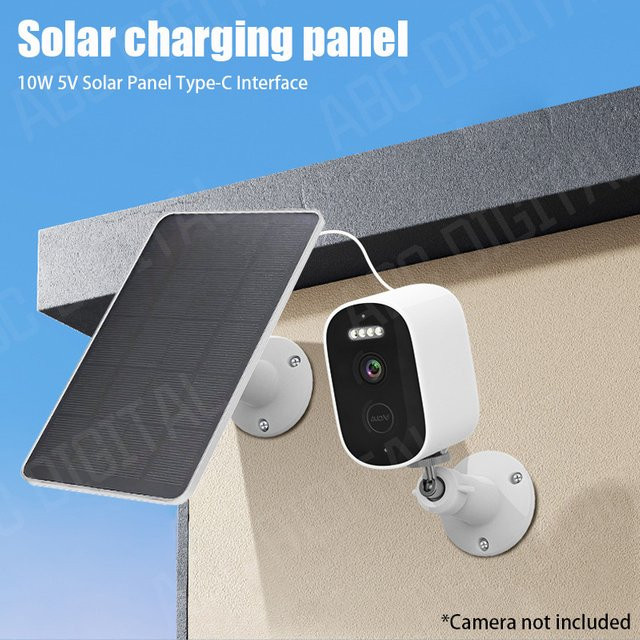 YTYIN Solarpanel 10W 5V mit USB-C Ausgang für Türklingeln und Überwachungskameras - Bild 1