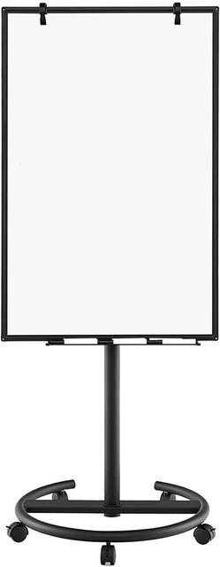 Costway Flipchart Ständer mit mobilem Whiteboard in Schwarz, Breite: 100 cm, Höhe: 65 cm - Bild 1