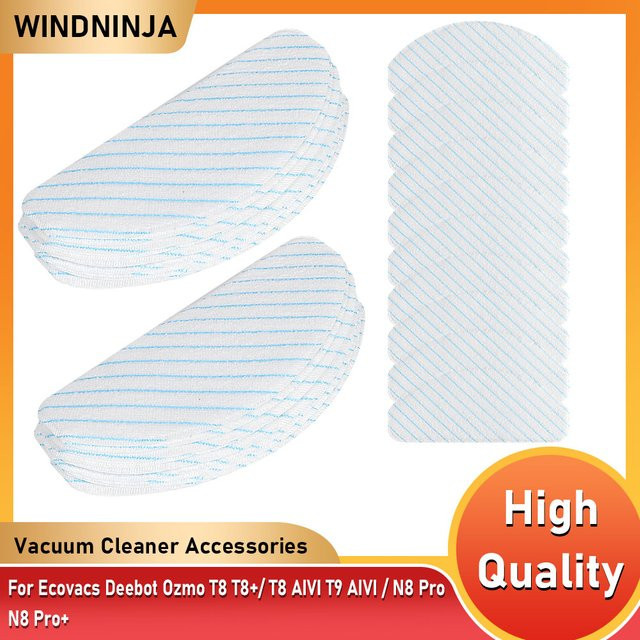 100 Stück Einweg Mopp-Tücher für Ecovacs Deebot Ozmo T8, T8+, T8 AIVI, T8 Max, T9, T9+, T9 AIVI, N8, N8+, N8 Pro in Weiß - Bild 1