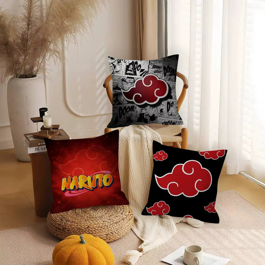 Naruto Anime Logo Kissenbezug quadratisch, Farbe: Rot, B/T: 45 x 45 cm - Bild 2