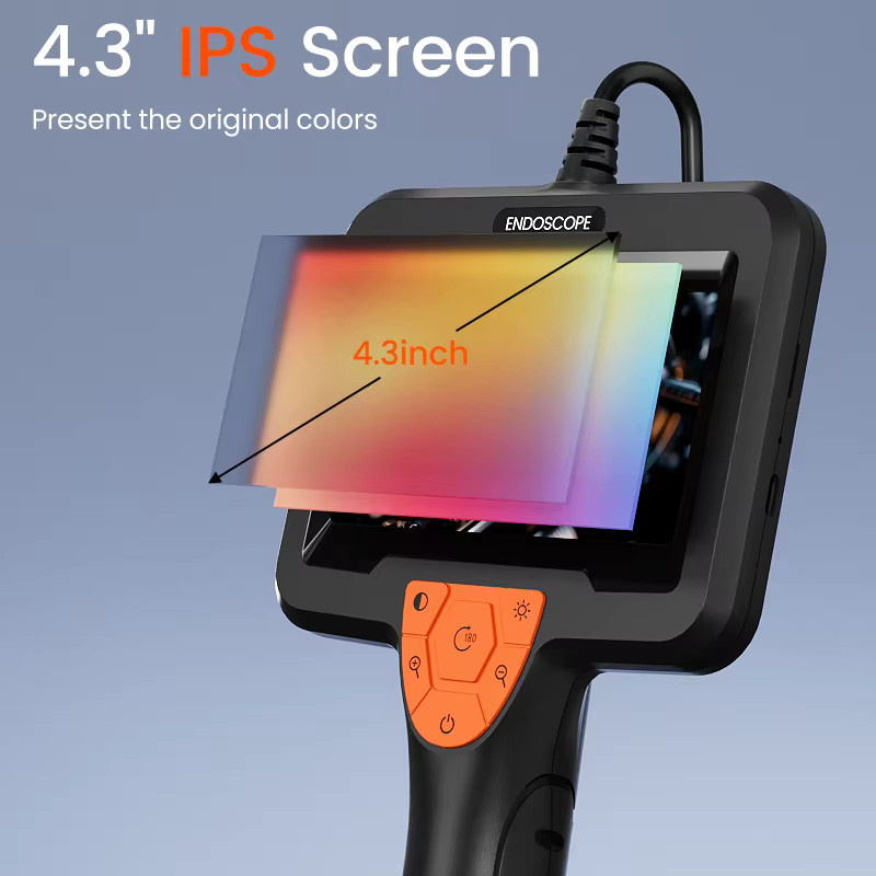 ZYPUSON Handheld-Endoskopkamera mit 4,3 Zoll IPS-Bildschirm, HD1080P, 8mm Kamera, wasserdicht, Schwarz - Bild 3