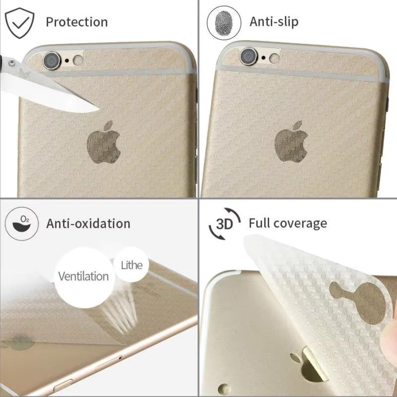 5er-Set Magtim Schutzfolien für die iPhone Rückseite in Transparent mit Carbon-Faser-Optik für iPhone 17 bis iPhone 11 Modelle - Bild 4