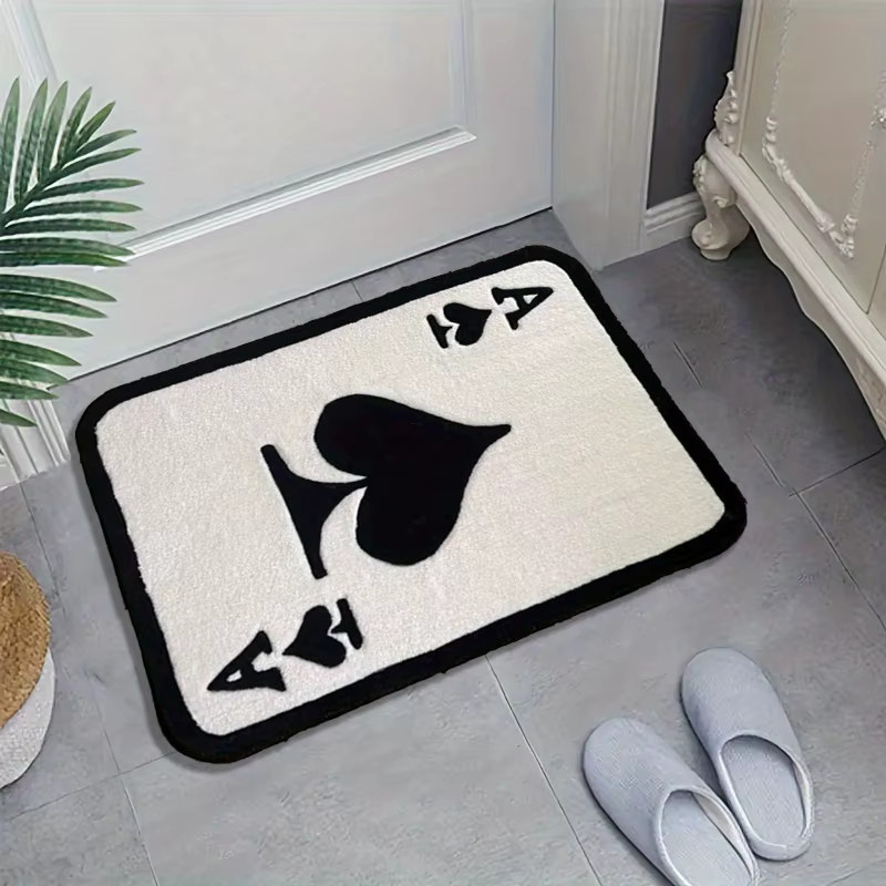 VIKAMA Ace of Spades Teppich, moderner rechteckiger Teppich aus Polyester in Weiß für Wohnzimmer, Schlafzimmer, Küche oder Badezimmer - Bild 3