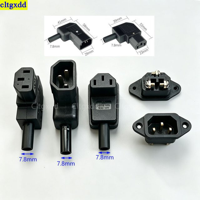 Cltgxdd Stromkabel mit 90-Grad-Winkelstecker C13 C14 C15 IEC-Steckverbinder Schwarz 10A 250V - Bild 1