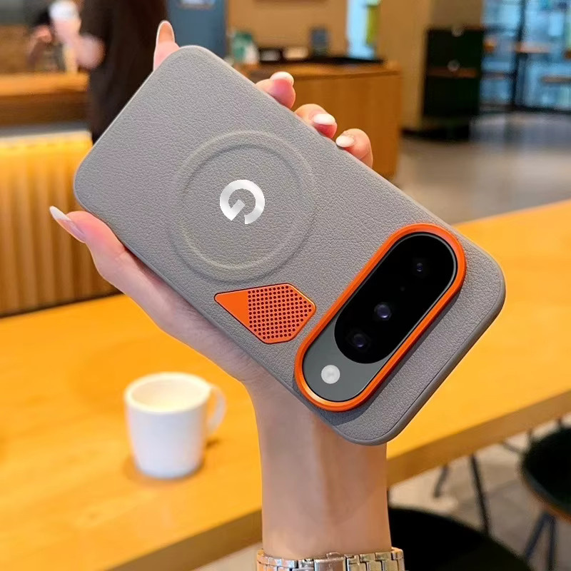 Stoßfeste PU-Lederhülle für Google Pixel 10 Pro XL und Pixel 10 Pro mit magnetischer Ladung und Wärmeableitung in Weiß - Bild 3