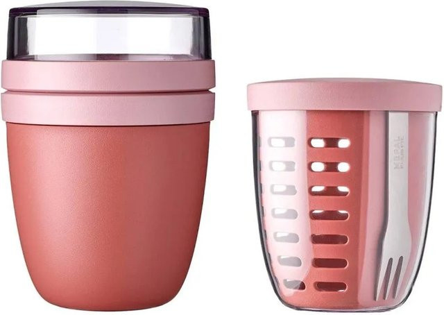 Mepal Ellipse Lunchpot mit Fruitpot 2er Set in Pink, mikrowellenfest und spülmaschinenfest - Bild 1
