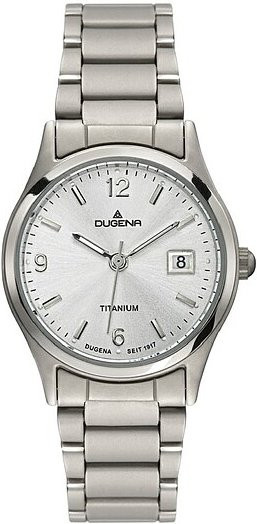 Dugena Analoguhr, Quarz, Titan, Silber, Damen - Bild 1