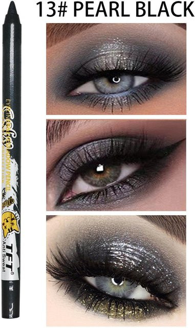 TFT Pearl Eyeshadow Pencil Color Eyeliner, Pearl Black, wasserfest - Bild 1