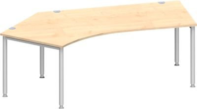 Schäfer Shop Genius Winkelschreibtisch MODENA FLEX 135 Grad mit Ansatz links in Ahorn und Weißaluminium - Bild 1