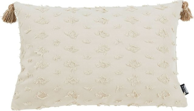 DONE Kissenhülle Luise aus Baumwolle mit floralem Design in Weiß im Vintage-Stil - Bild 1