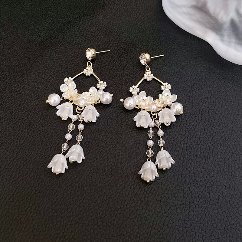 DREJEW Hängeohrringe, Maiglöckchen, Perle, Gold, Damen - Bild 3
