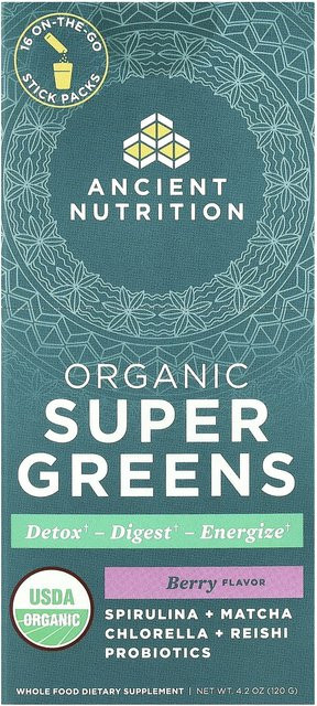Ancient Nutrition Organic Super Greens Berry 16 x 7,5 g - Bild 1