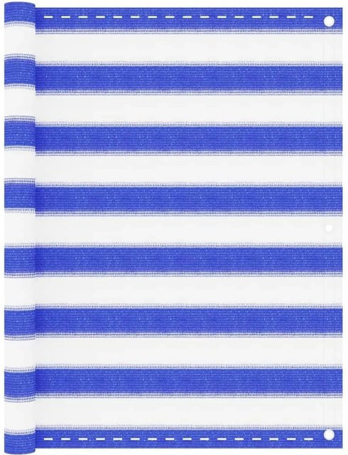 vidaXL Balkon-Sichtschutz aus HDPE in Blau und Weiß, B/H: 90 x 300 cm - Bild 1