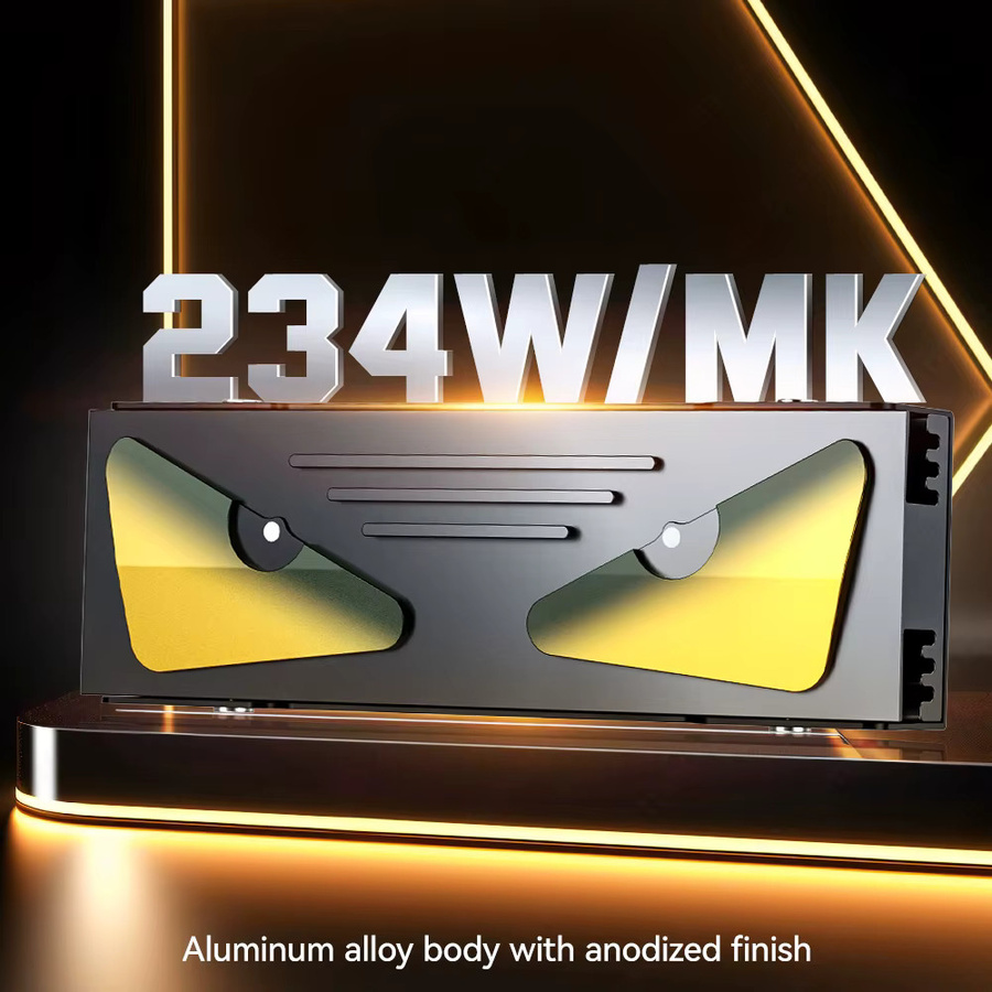 JEYI M.2 2280 NVMe SSD-Kühlkörper aus Aluminium in Schwarz für PC, PS5 und Laptop - Bild 3