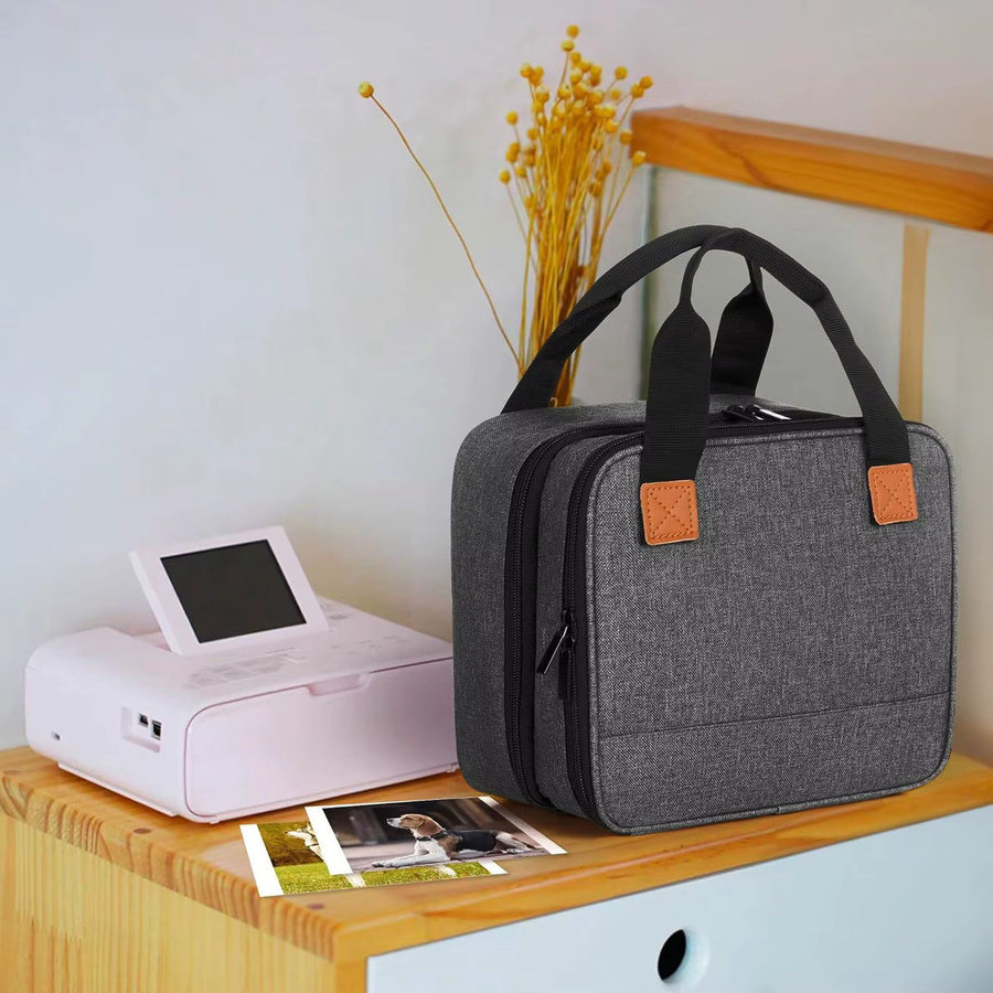 YOUTHINK Fotodrucker-Aufbewahrungstasche für Canon SELPHY CP1500 CP1300 CP1200 in Grau mit Taschen und abnehmbarem Trenner - Bild 2