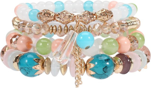 Fashion Maker 2 Armbänder, Perle, Bunt, Messing, Damen - Bild 1