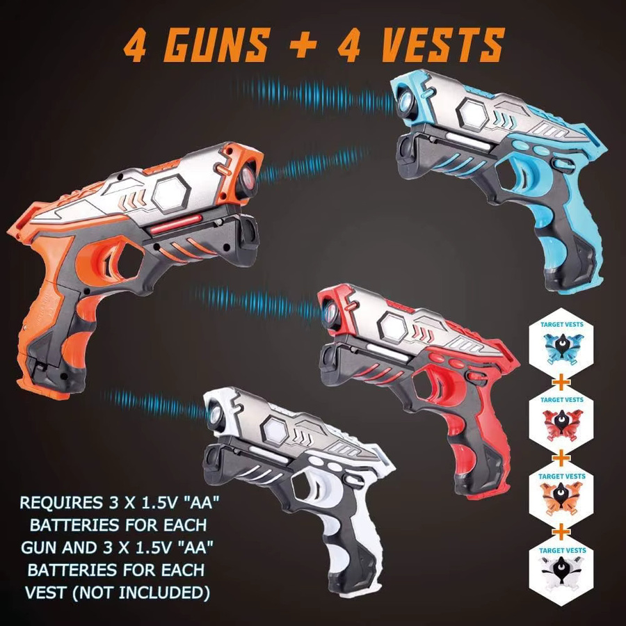 VATOS Team-Schießspiel, 4x Infrarot-Laser-Tag-Pistolen-Set, Blaster-Pistole - Bild 6