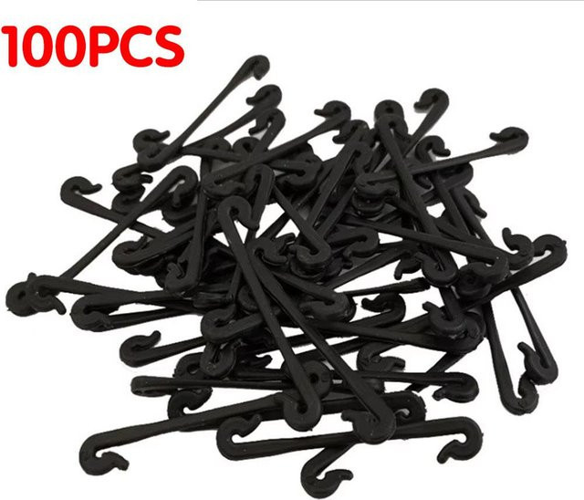 Binchi Outdoor Product Klettverschluss-Haken aus Kunststoff in Schwarz zur Befestigung von Weinreben und Gemüse in der Gartenbau-Unterstützung - Bild 1