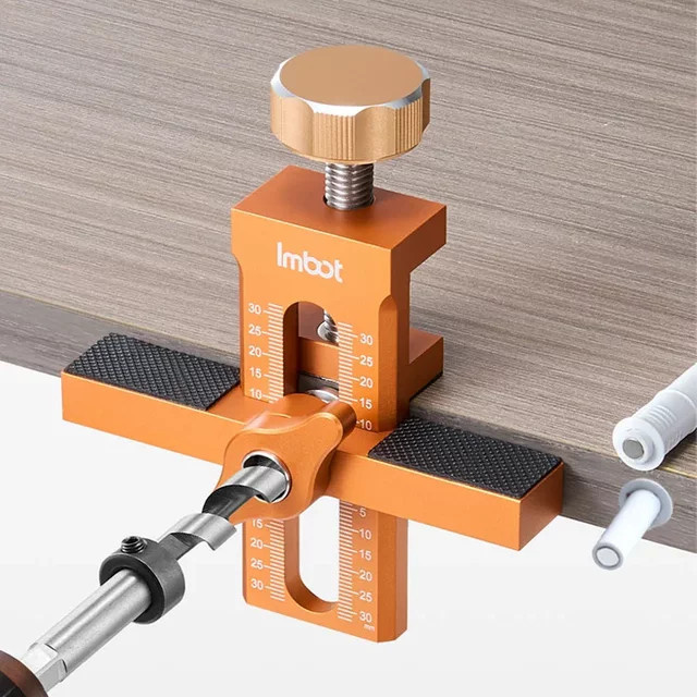 LTOOLS 2-in-1 Schnellpositionierungswerkzeug für die Schranktür-Montage und Türplatten-Installation in Orange - Bild 1