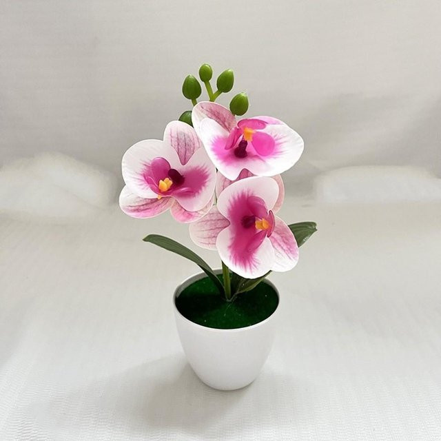 YNsanqi Schmetterlingsorchidee in Weiß als künstliche Dekoblüte aus Kunststoff für die Tischdekoration bei Hochzeiten oder als moderne Heimdekoration, B/T/H: 20,0 x 7,0 x 6,0 cm - Bild 1