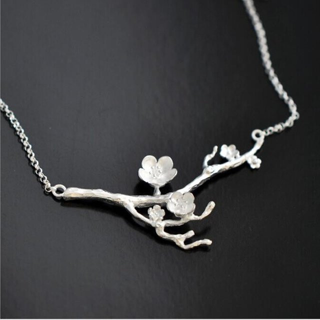 Halskette Zweige Sakura, 925 Silber, Unisex - Bild 1
