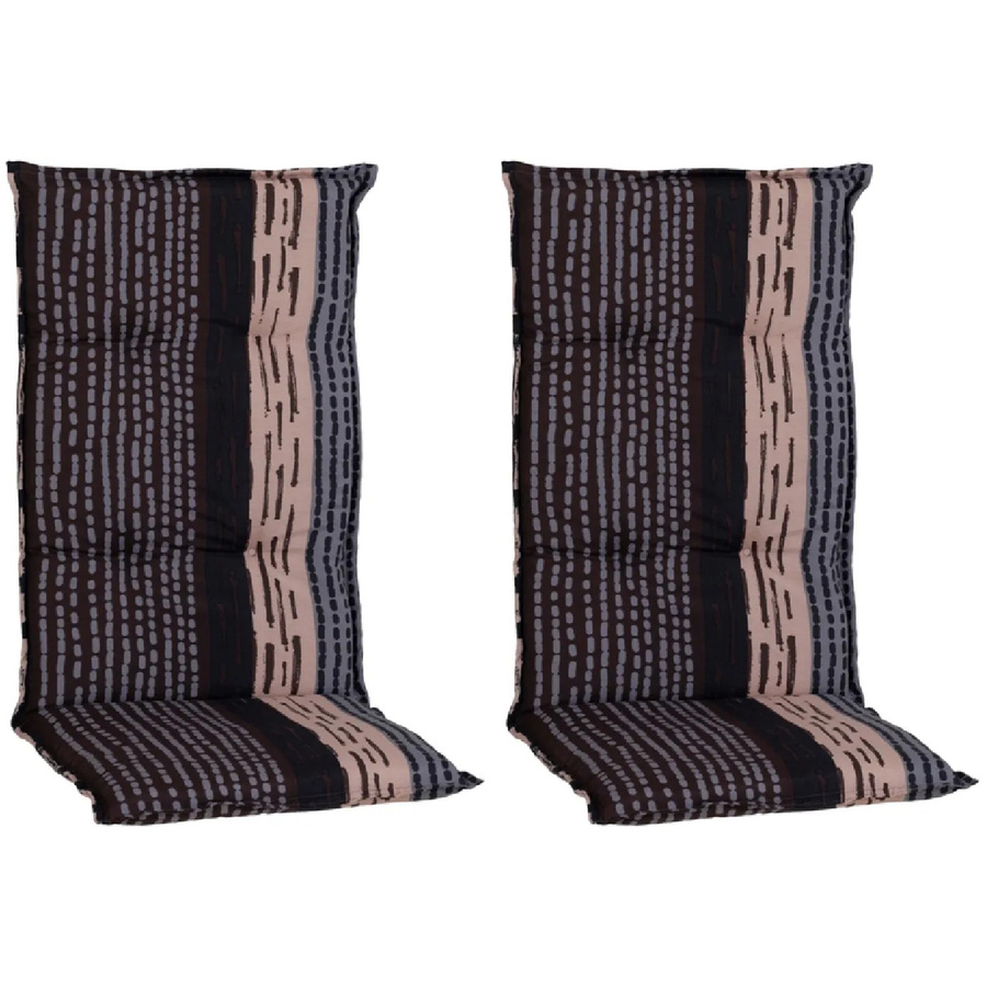 Beo Sitzauflage Hochlehner Bangui 2er-Set gestreift Grau-Ecru B/T/H: 118 x 50 x 50 cm - Bild 2