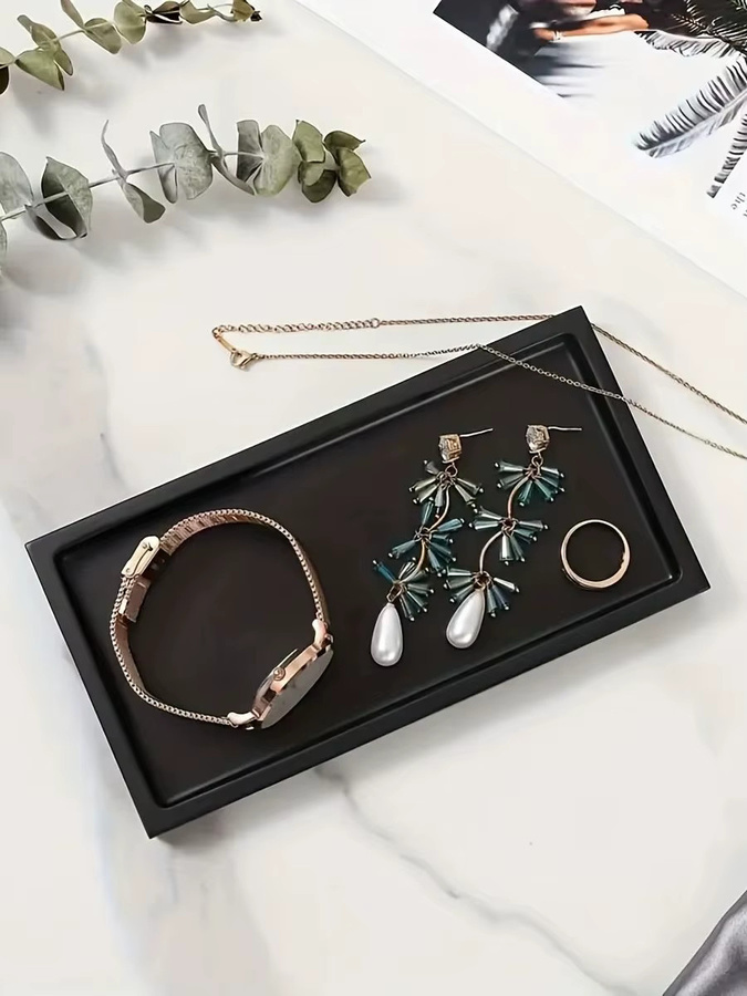 Seavidar Schminktischtablett aus Silikon als Organizer für Schmuck und Dekoration in Weiß und Grau - Bild 5