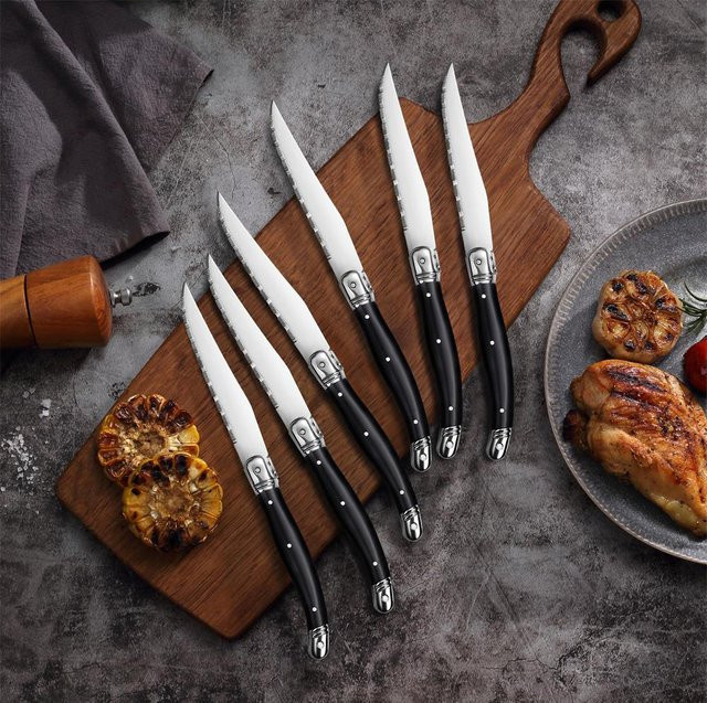 Laguiole Steakmesser-Set mit Gabel aus massivem Edelstahl von ALLWIN HOUSEWARE W, poliert - Bild 1
