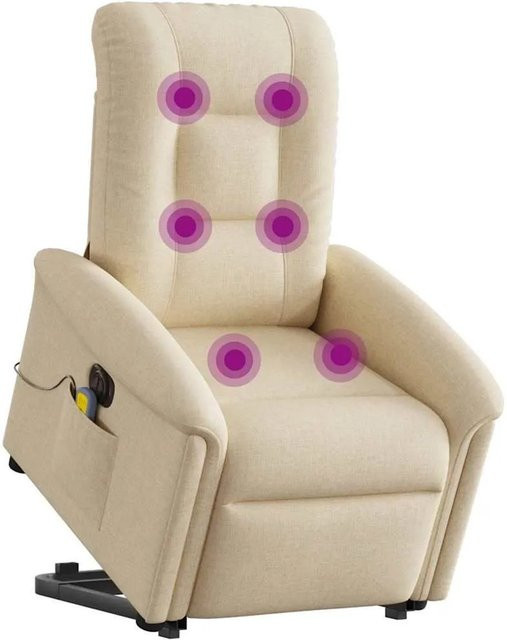 vidaXL Elektrischer Massagesessel mit Aufstehhilfe in Beige aus Stoff - Bild 1