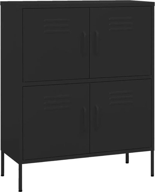 vidaXL Lagerschrank aus Stahl in Schwarz, B/T/H: 80 x 35 x 101,5 cm - Bild 1